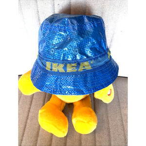 IKEA KNORVA Blue Outdoor Fish Camp Hike Rain Sun Lined Bucket Hat Cap One Size